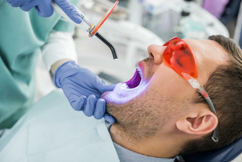 Teeth whitening at the dentist